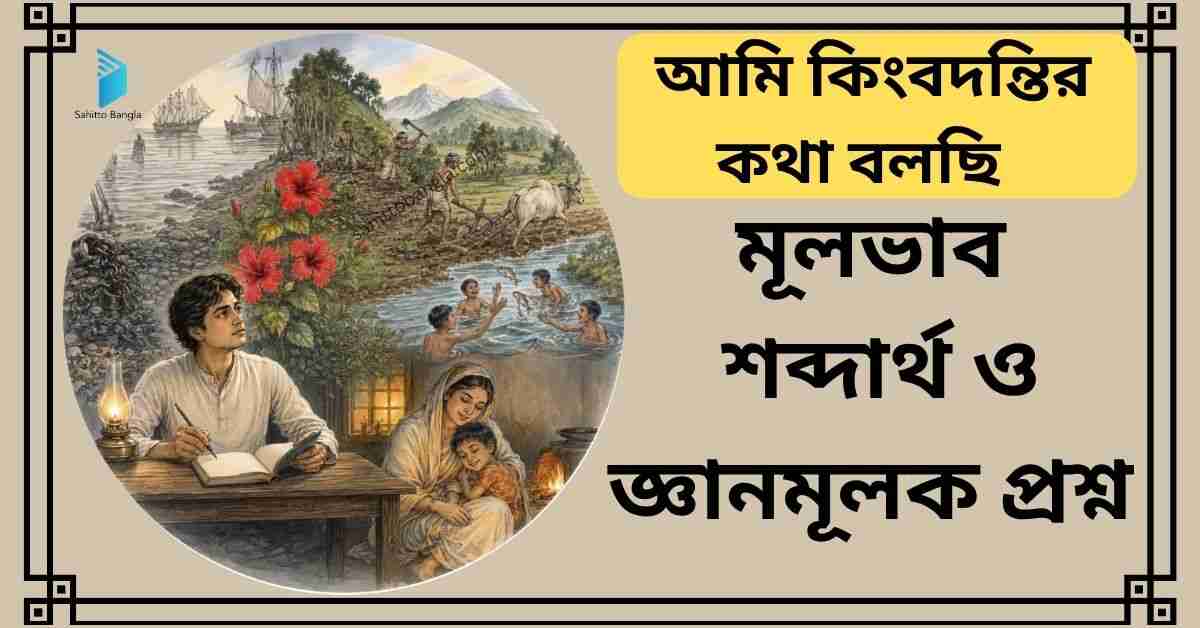 আমি কিংবদন্তির কথা বলছি কবিতা: মূল বিষয়, গুরুত্বপূর্ণ শব্দার্থ ও জ্ঞানমূলক প্রশ্ন উত্তর